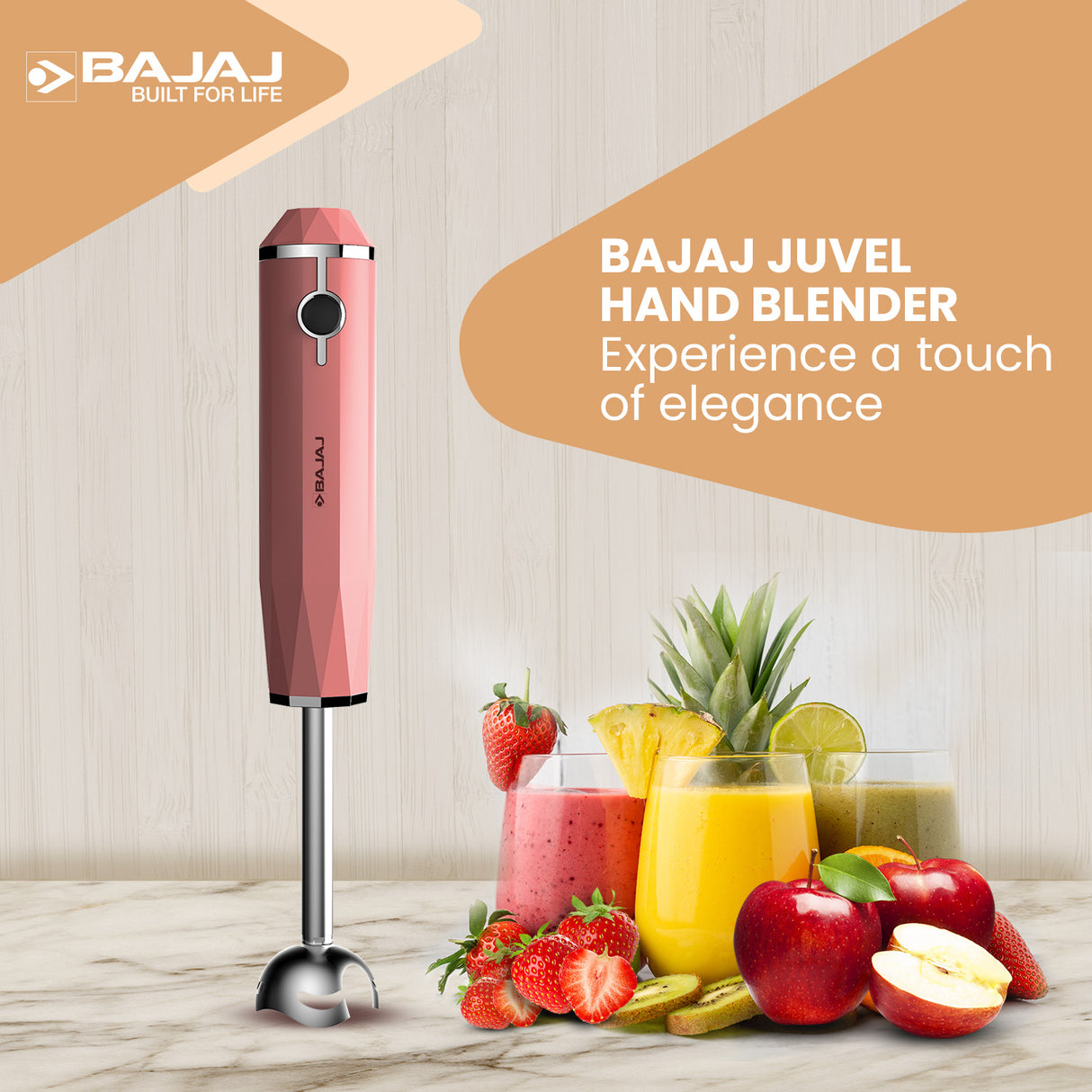 Bajaj Juvel 300 Watts Hand Blender with Prism Design & Silent DC Motor