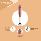 Bajaj Juvel 300 Watts Hand Blender with Prism Design & Silent DC Motor