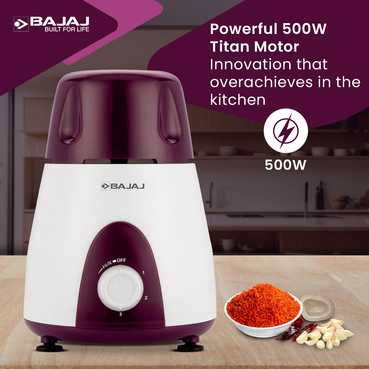 Bajaj Rex 500W Mixer Grinder