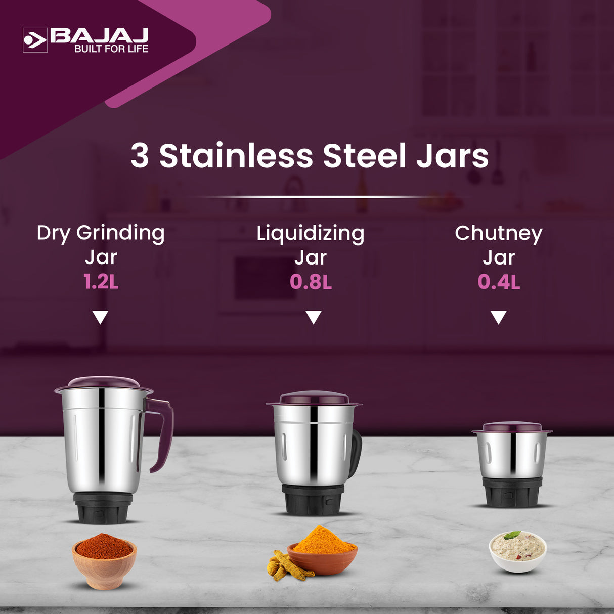 Bajaj Rex 500W Mixer Grinder