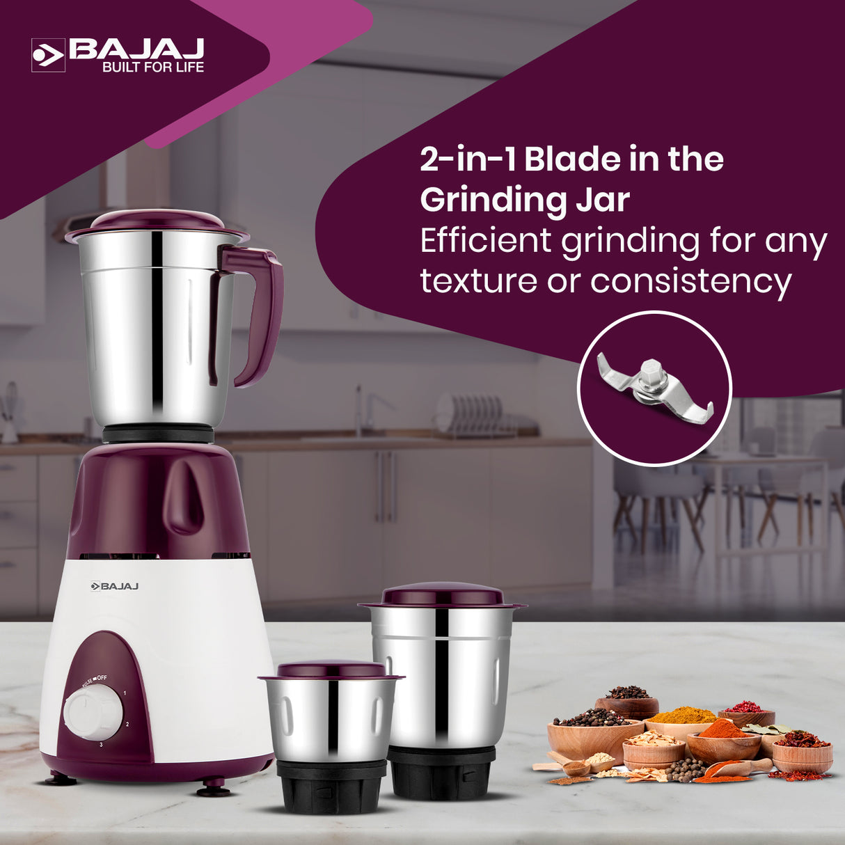 Bajaj Rex 500W Mixer Grinder