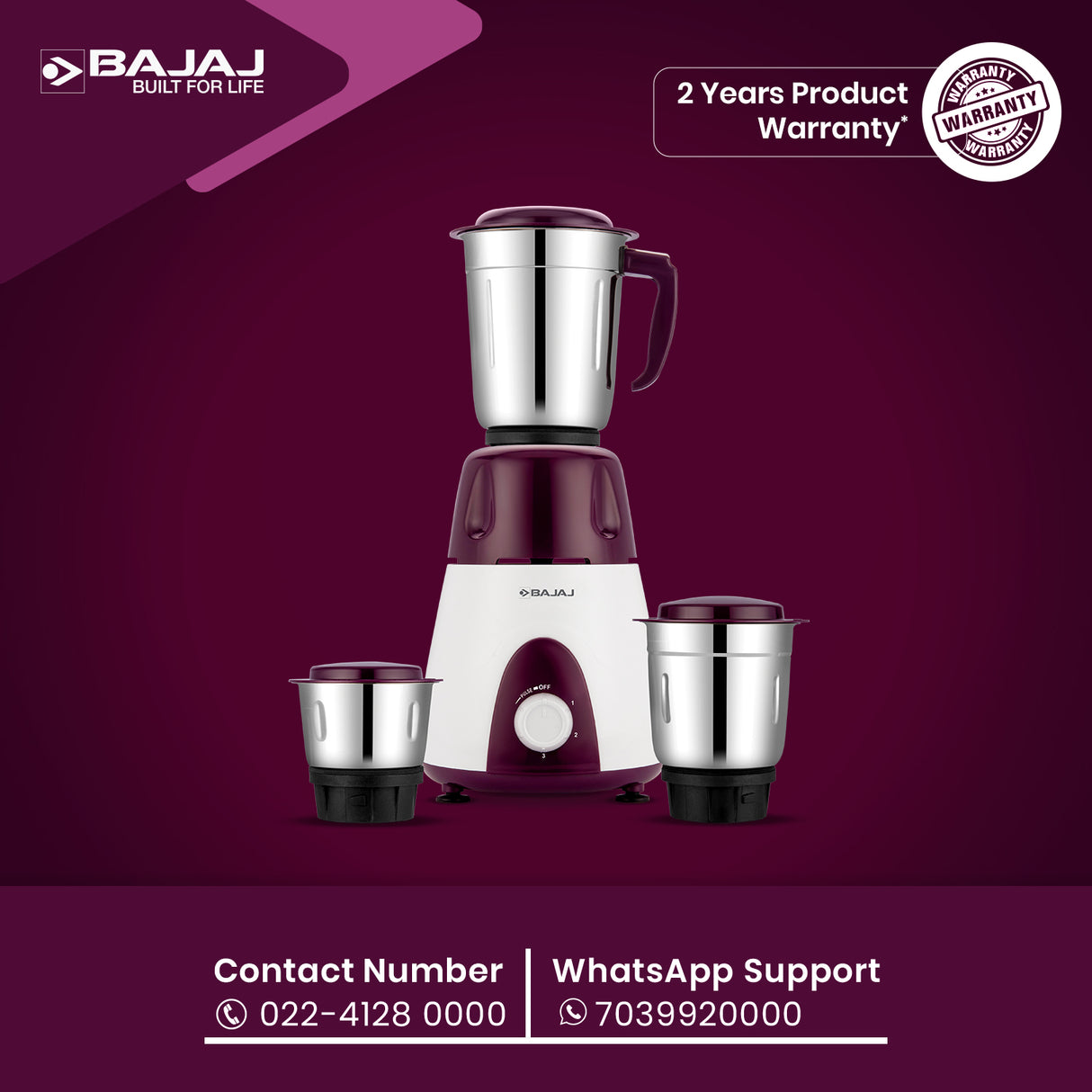 Bajaj Rex 500W Mixer Grinder