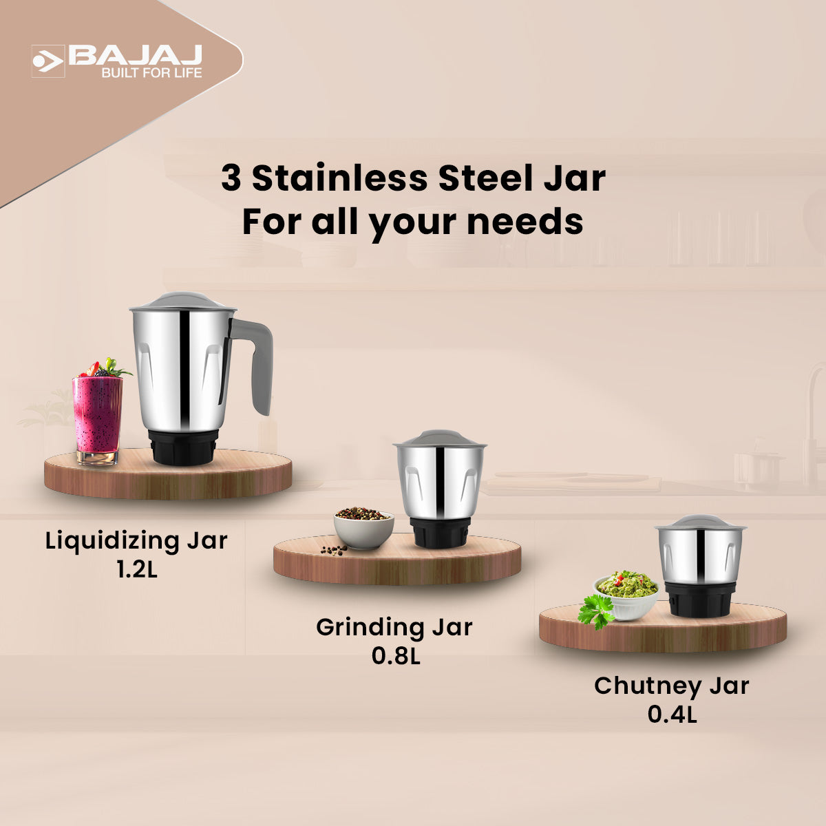 Grace Bajaj GX 16 mixer grinder, For Wet & Dry Grinding, 500 W at