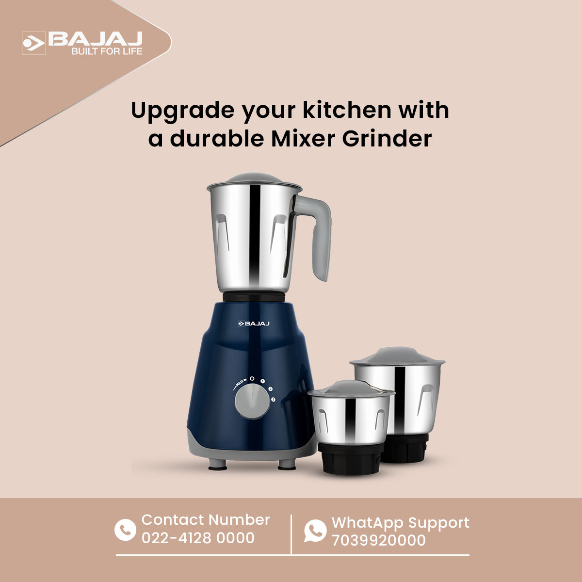 Bajaj GX1 Ninja Series 500W Mixer Grinder