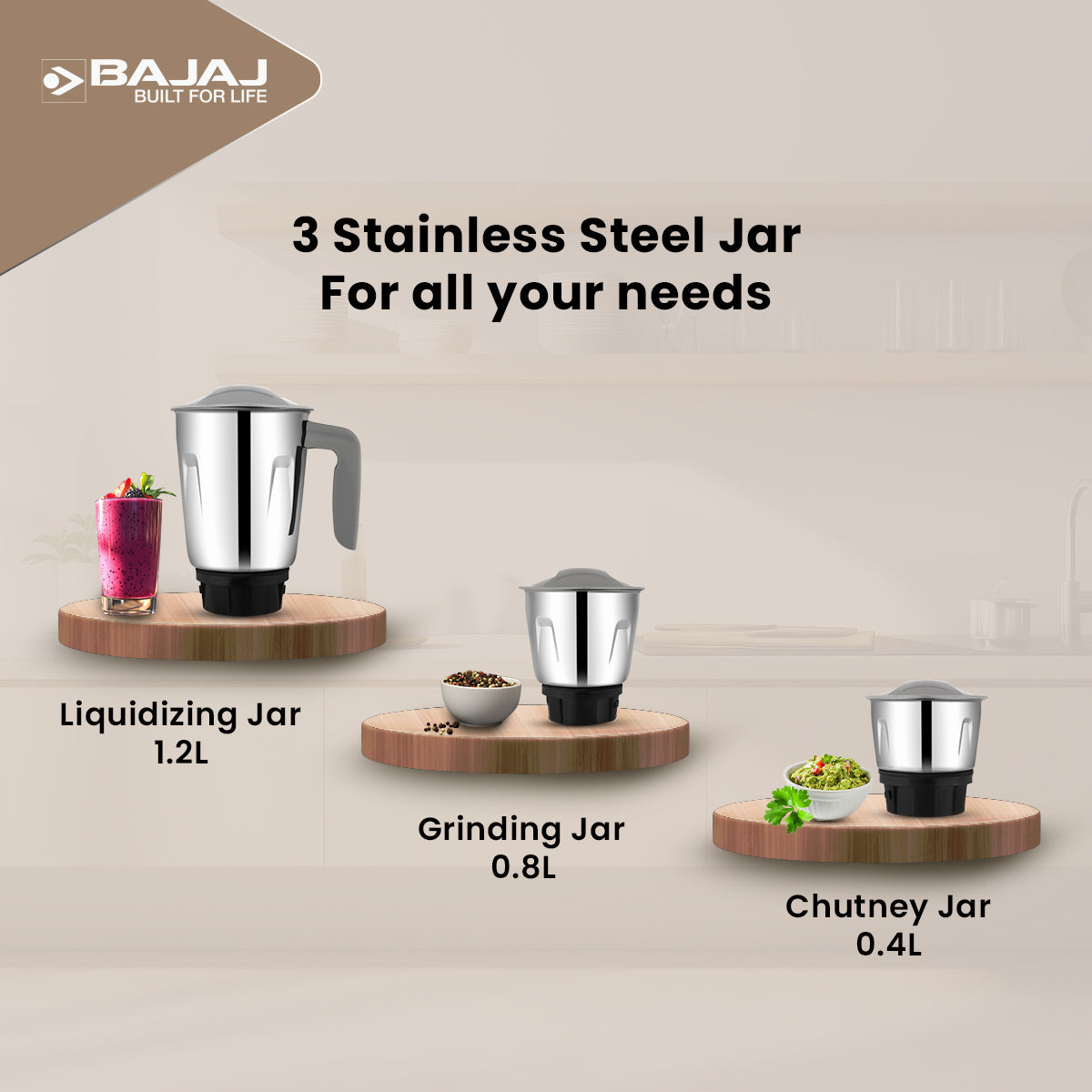 Bajaj GX1 Ninja Series 500W Mixer Grinder