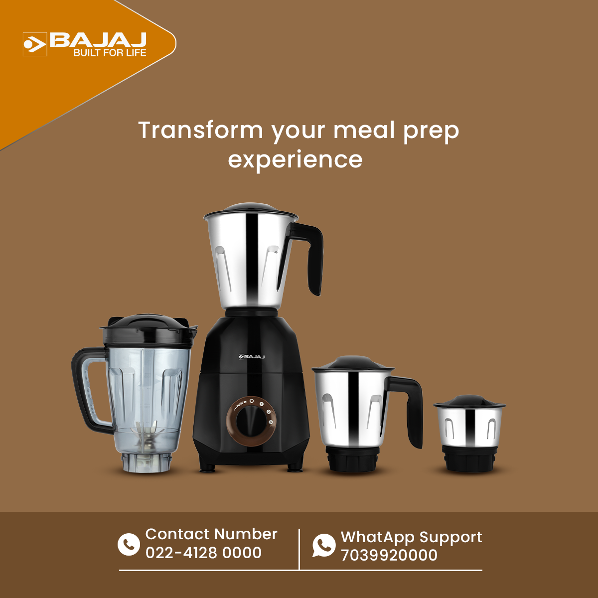 Bajaj Rex Dlx Ninja Series 4 Jar 750W Mixer Grinder