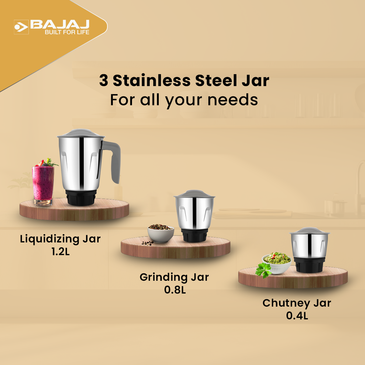 Bajaj GX1 Ninja Series 500W Mixer Grinder