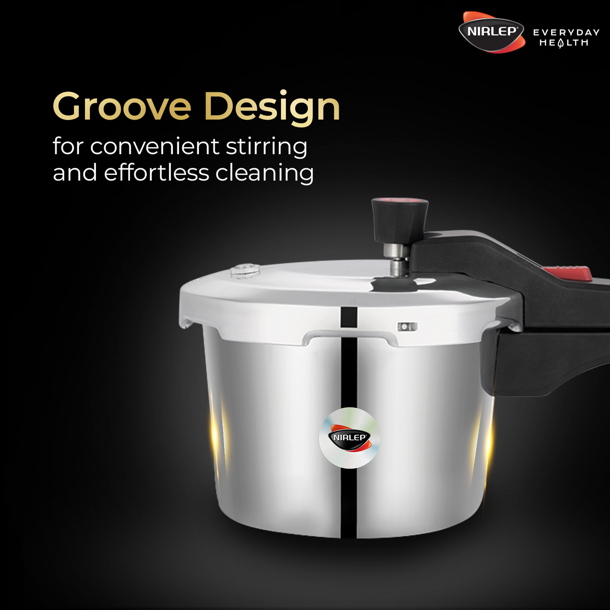 Nutrihealth Pro Outer Lid Designer Stainless Steel Pressure Cooker