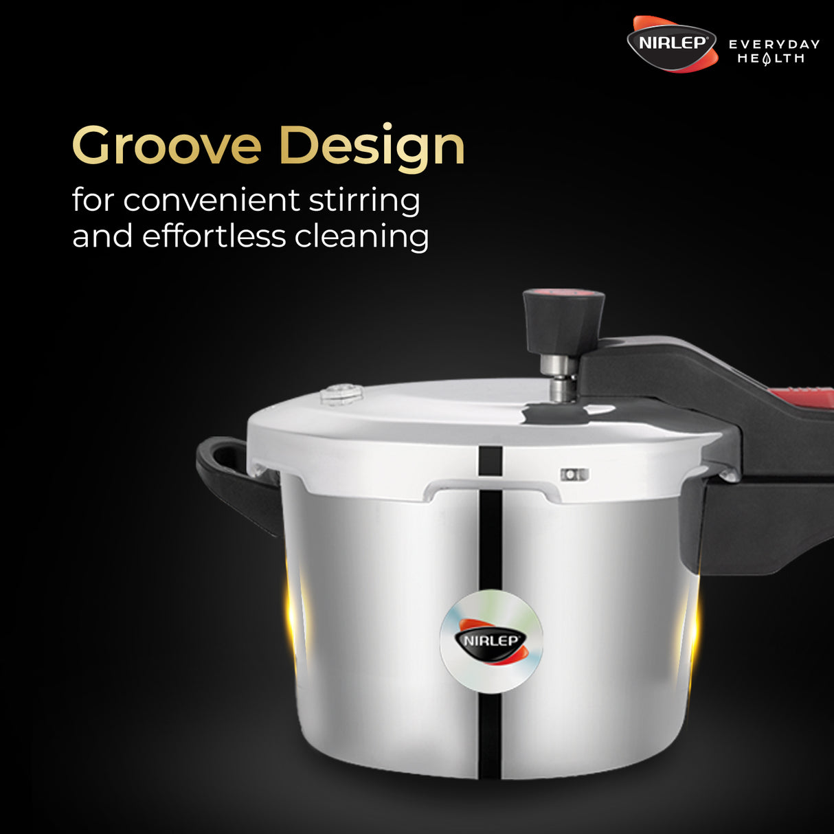 Nutrihealth Pro Outer Lid Designer Stainless Steel Pressure Cooker