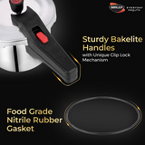 Nutrihealth Pro Outer Lid Designer Stainless Steel Pressure Cooker