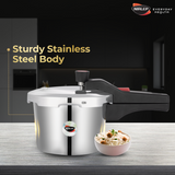Nutrihealth Pro Outer Lid Designer Stainless Steel Pressure Cooker