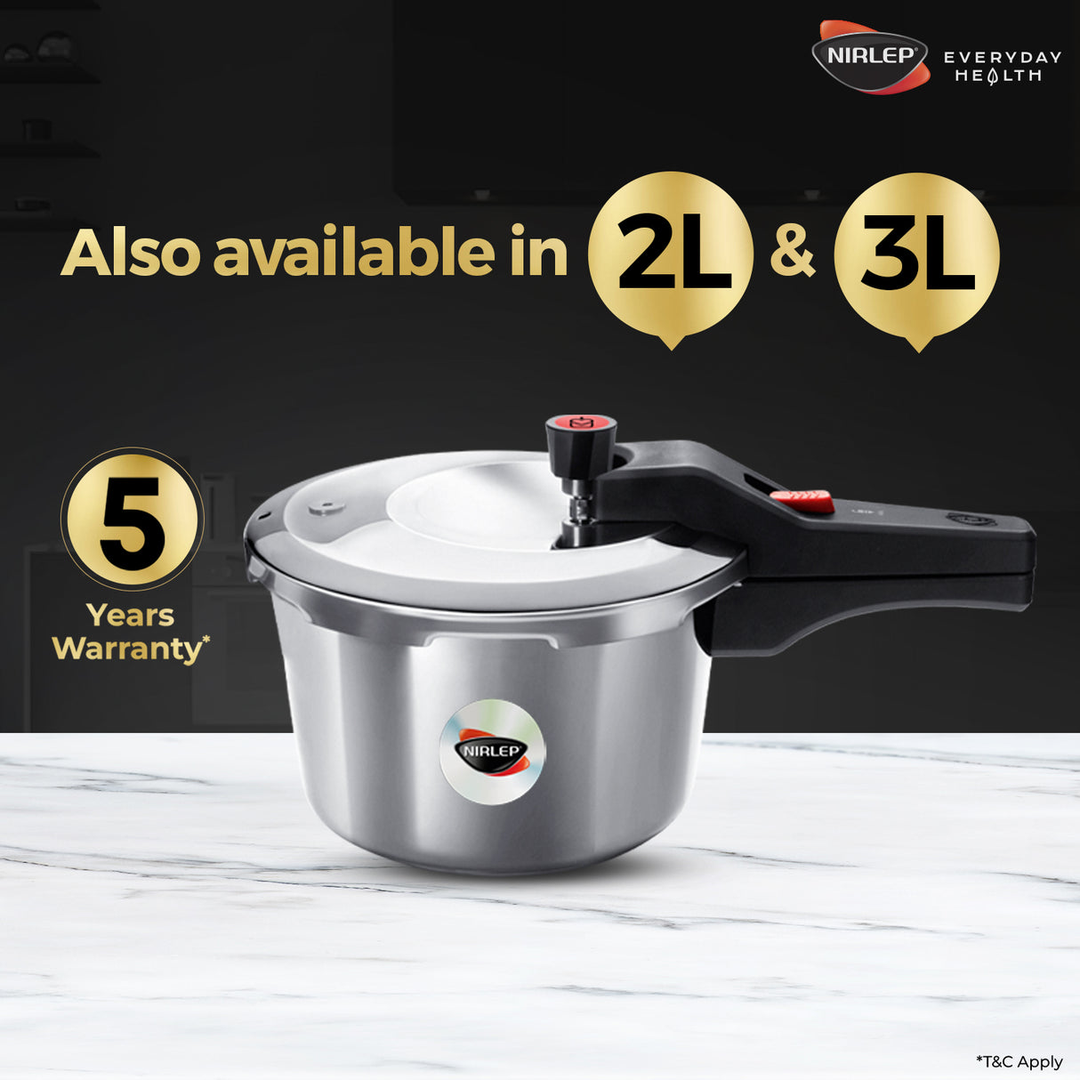 Nutrihealth Pro Outer Lid Designer Stainless Steel Pressure Cooker