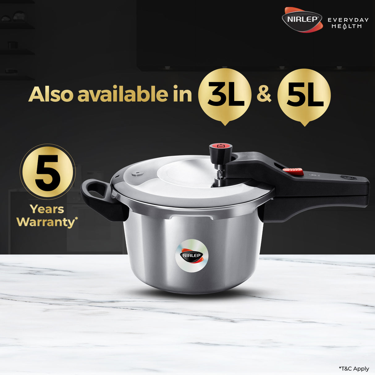 Nutrihealth Pro Outer Lid Designer Stainless Steel Pressure Cooker