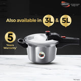Nutrihealth Pro Outer Lid Designer Stainless Steel Pressure Cooker
