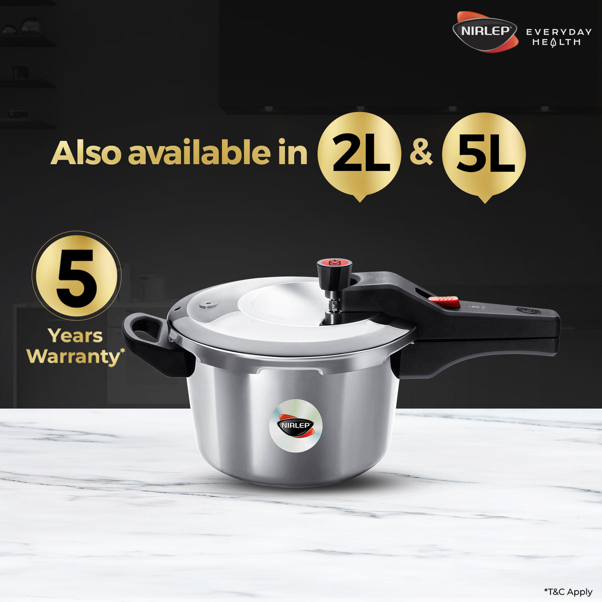 Nutrihealth Pro Outer Lid Designer Stainless Steel Pressure Cooker