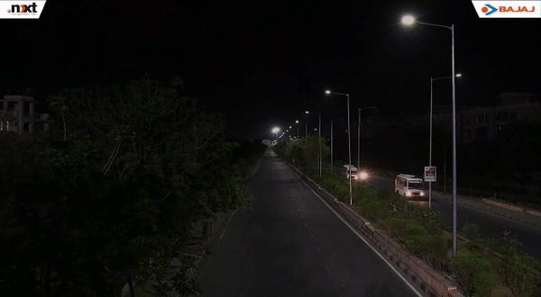 Street lights are equipped with intelligent motion senator